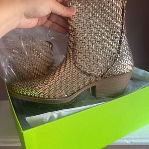 Sam Edelman Blair woven western boots NIB size 8